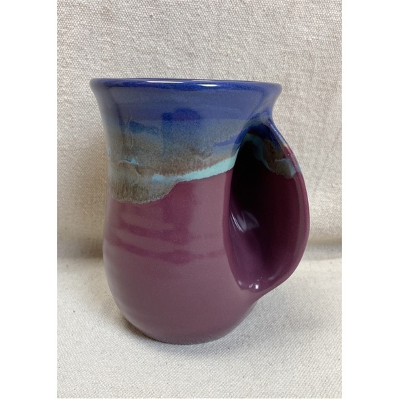 Neher Clay In Motion Purple Passion Handwarmer Mug Right - Picture 1 of 7